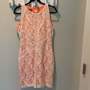 Muse Dress 12; Lace overlay on Tangerine lining